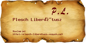 Plesch Liberátusz névjegykártya